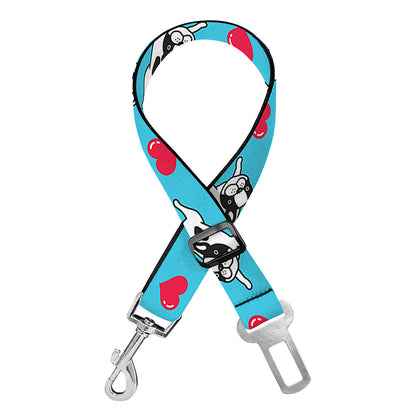 Love French Bulldog Pattern Print Dog Seat Belt