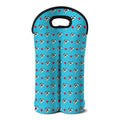 Love French Bulldog Pattern Print Double Neoprene Wine Tote