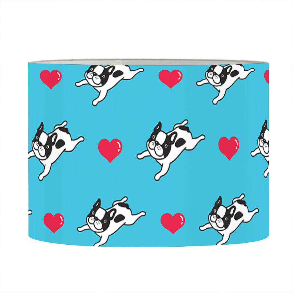 Love French Bulldog Pattern Print Drum Lamp Shade