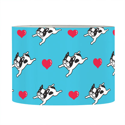 Love French Bulldog Pattern Print Drum Lamp Shade