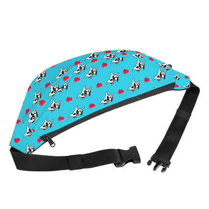 Love French Bulldog Pattern Print Fanny Pack
