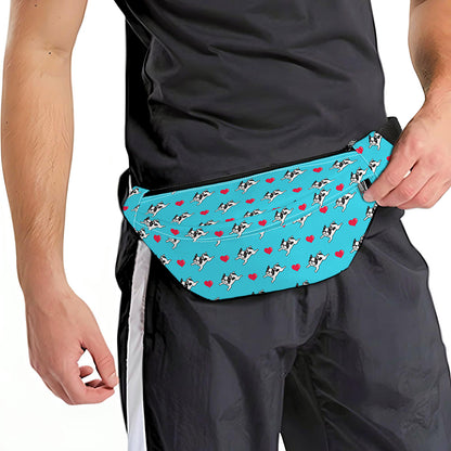 Love French Bulldog Pattern Print Fanny Pack