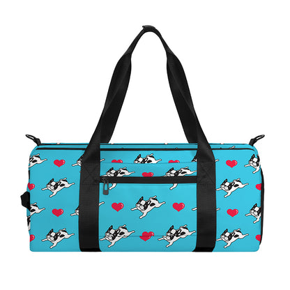 Love French Bulldog Pattern Print Gym Bag