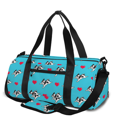 Love French Bulldog Pattern Print Gym Bag