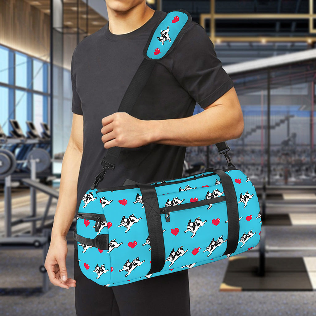 Love French Bulldog Pattern Print Gym Bag
