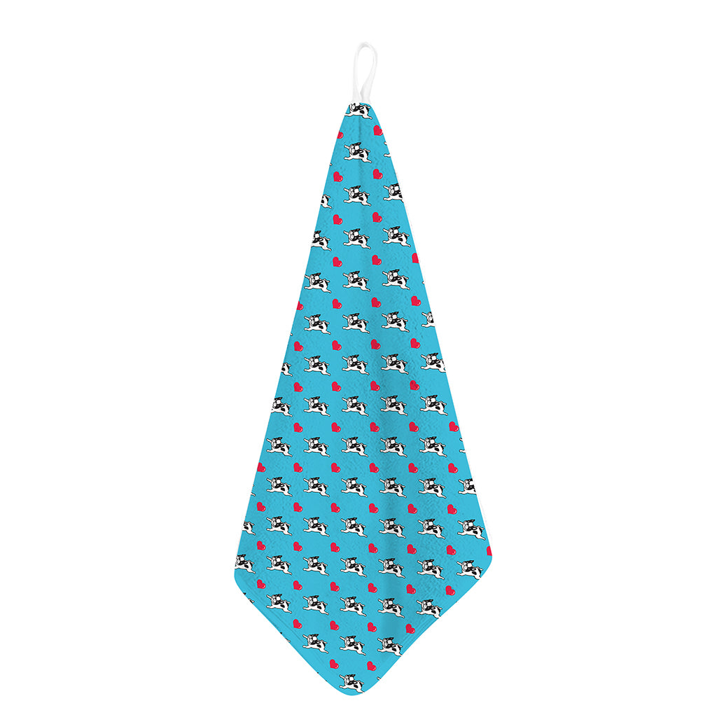 Love French Bulldog Pattern Print Hand Towel