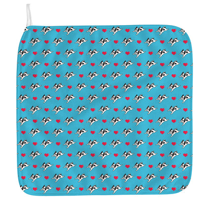 Love French Bulldog Pattern Print Hand Towel