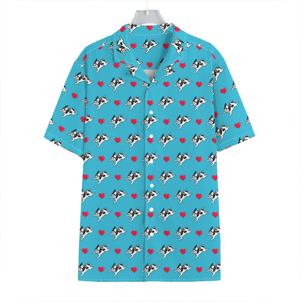 Love French Bulldog Pattern Print Hawaiian Shirt