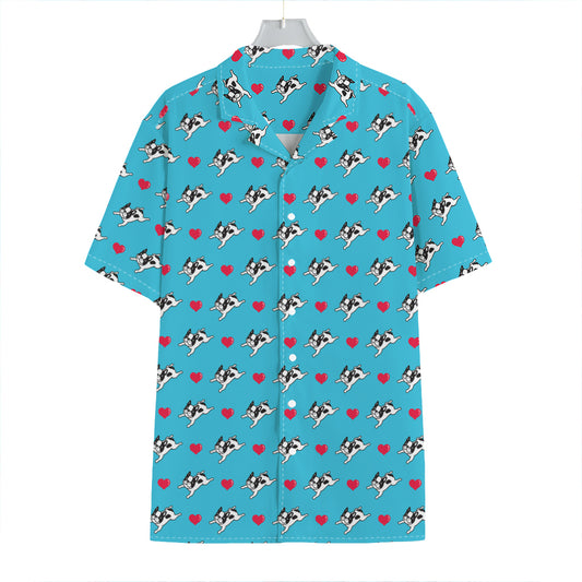 Love French Bulldog Pattern Print Hawaiian Shirt