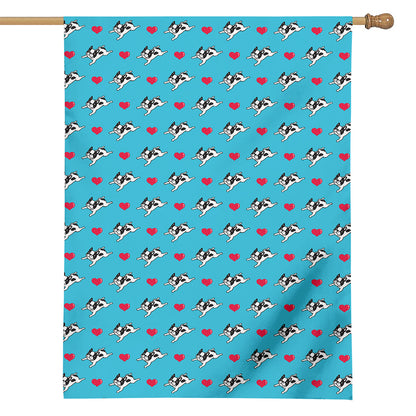 Love French Bulldog Pattern Print House Flag