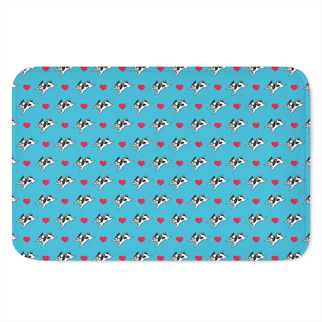 Love French Bulldog Pattern Print Indoor Door Mat