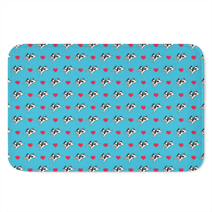 Love French Bulldog Pattern Print Indoor Door Mat