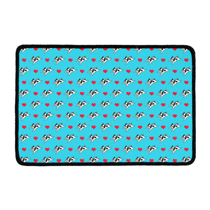 Love French Bulldog Pattern Print Kitchen Mat
