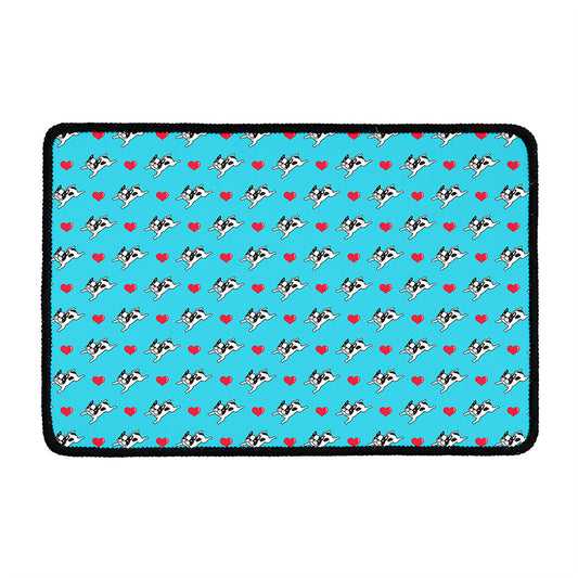 Love French Bulldog Pattern Print Kitchen Mat