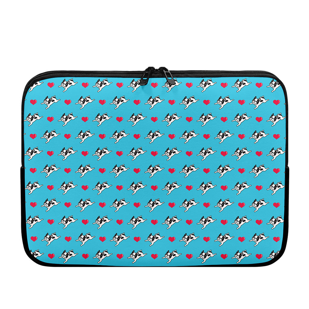 Love French Bulldog Pattern Print Laptop Sleeve