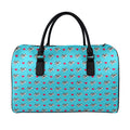 Love French Bulldog Pattern Print Leather Duffel Bag