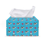 Love French Bulldog Pattern Print Leather Tissue Box Cover