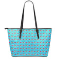 Love French Bulldog Pattern Print Leather Tote Bag With Zipper
