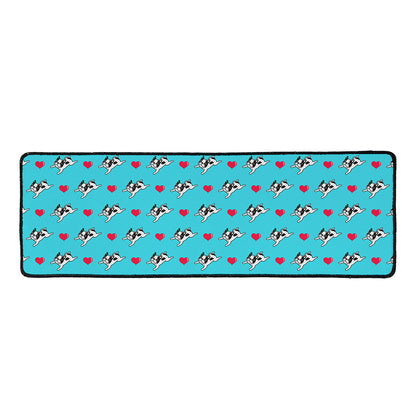 Love French Bulldog Pattern Print Long Kitchen Mat