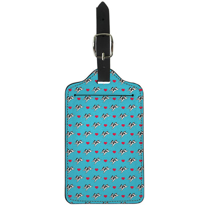 Love French Bulldog Pattern Print Luggage Tag
