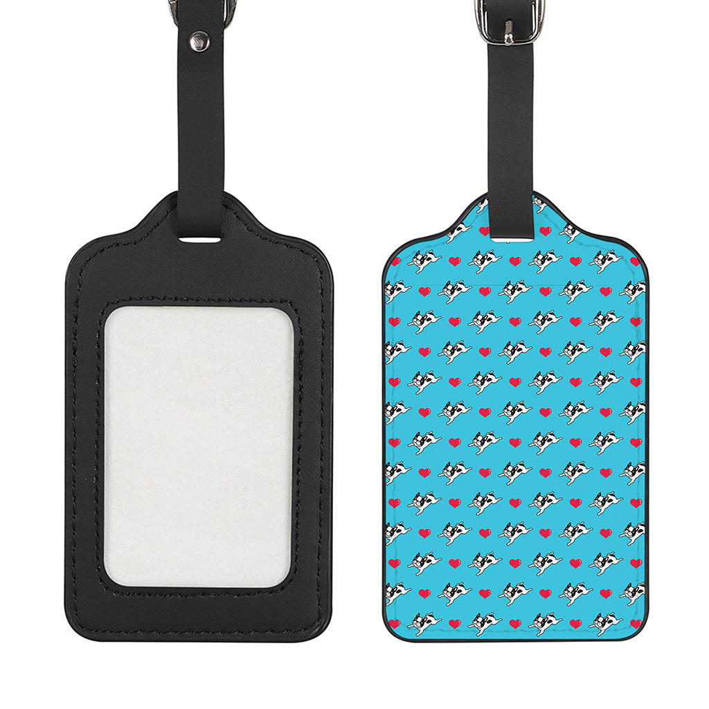 Love French Bulldog Pattern Print Luggage Tag
