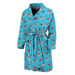 Love French Bulldog Pattern Print Men's Bathrobe