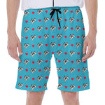 Love French Bulldog Pattern Print Men's Beach Shorts