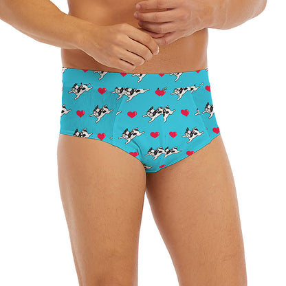 Love French Bulldog Pattern Print Men's Briefs