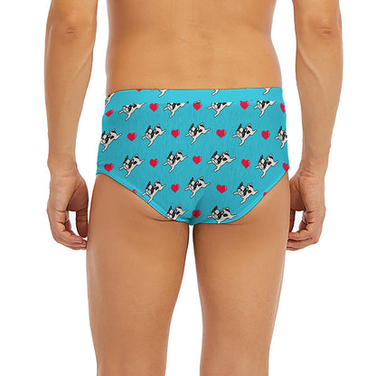 Love French Bulldog Pattern Print Men's Briefs
