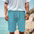 Love French Bulldog Pattern Print Men's Cargo Shorts