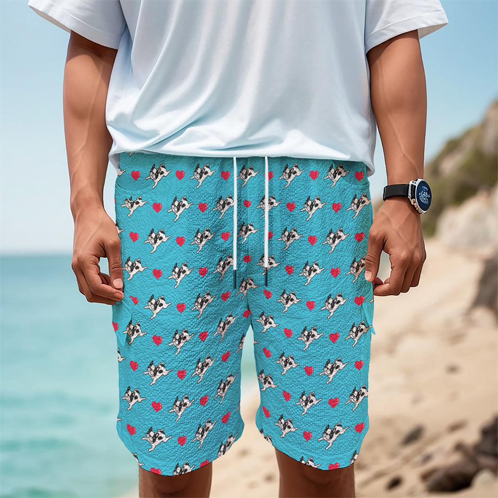 Love French Bulldog Pattern Print Men's Cargo Shorts