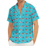 Love French Bulldog Pattern Print Men's Deep V-Neck Shirt
