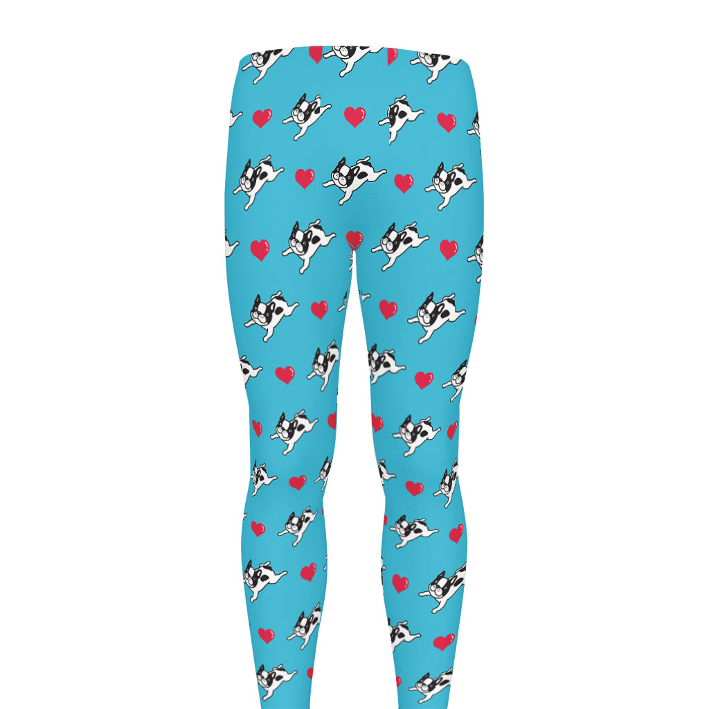 Love French Bulldog Pattern Print Men's leggings