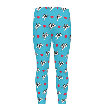 Love French Bulldog Pattern Print Men's leggings