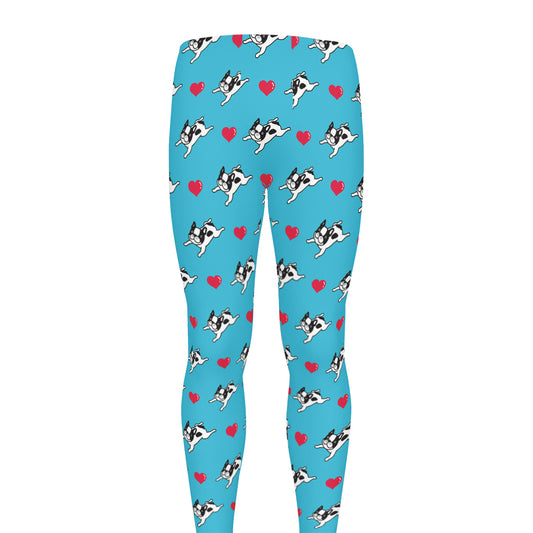 Love French Bulldog Pattern Print Men's leggings
