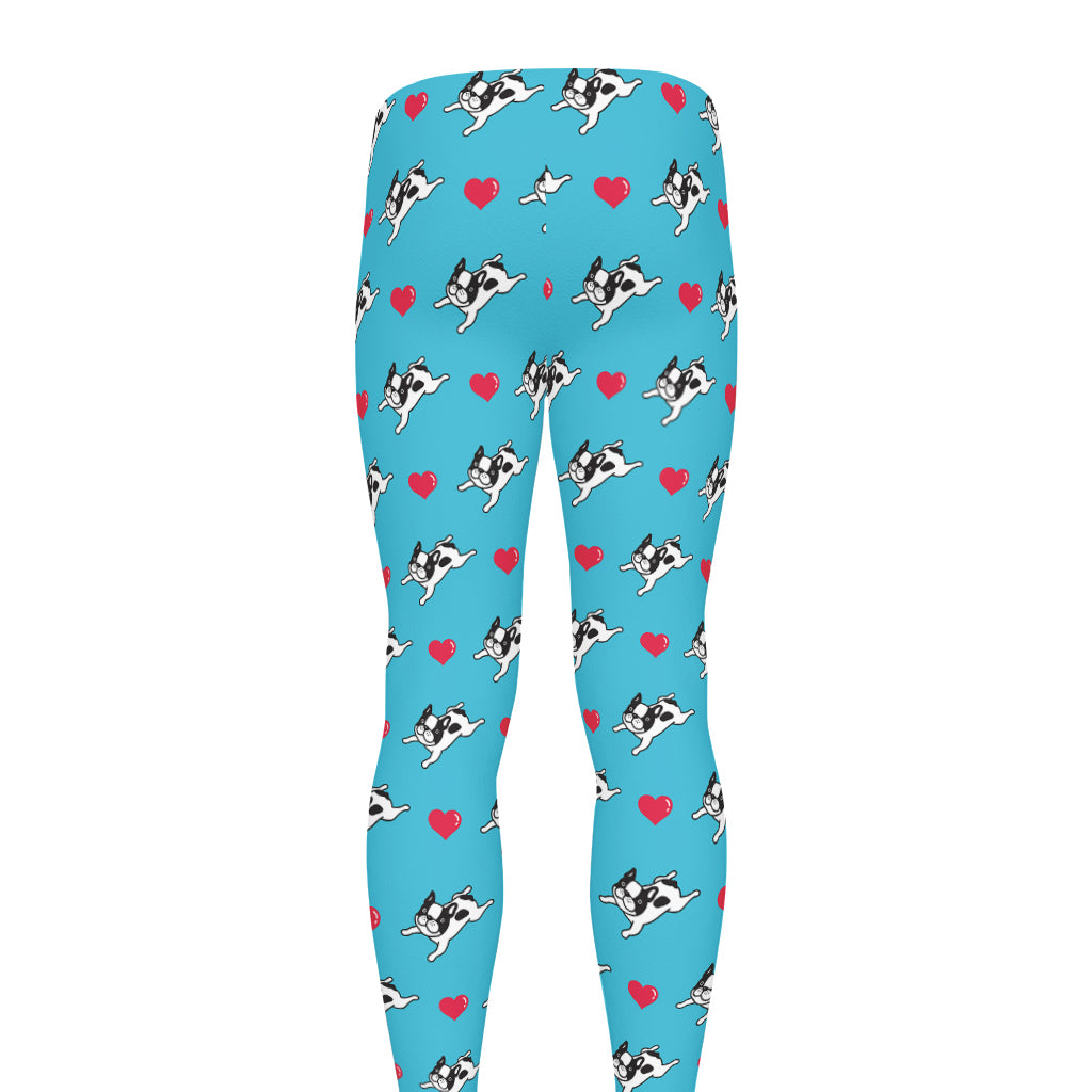 Love French Bulldog Pattern Print Men's leggings