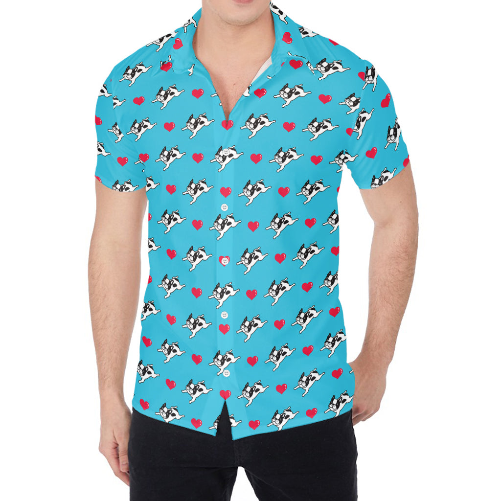 Love French Bulldog Pattern Print Men's Shirt