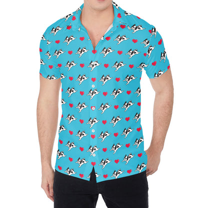Love French Bulldog Pattern Print Men's Shirt