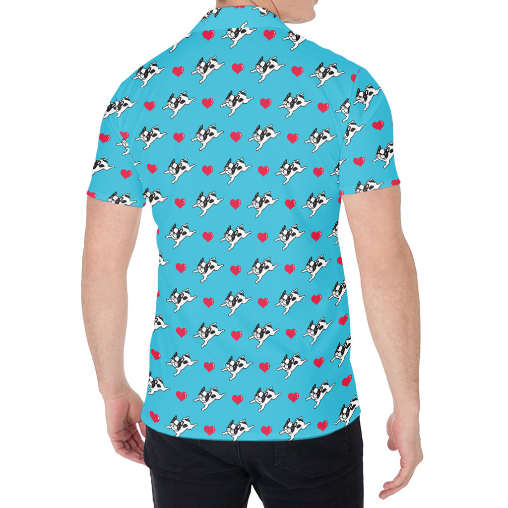 Love French Bulldog Pattern Print Men's Shirt
