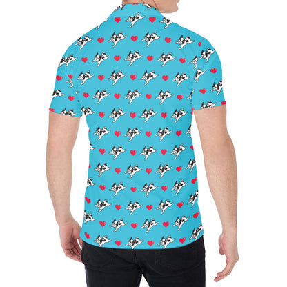 Love French Bulldog Pattern Print Men's Shirt