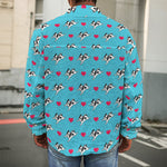 Love French Bulldog Pattern Print Men's Shirt Jacket