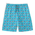 Love French Bulldog Pattern Print Men's Swim Trunks