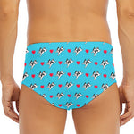 Love French Bulldog Pattern Print Men's Triangle Swim Briefs