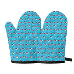 Love French Bulldog Pattern Print Oven Mitts