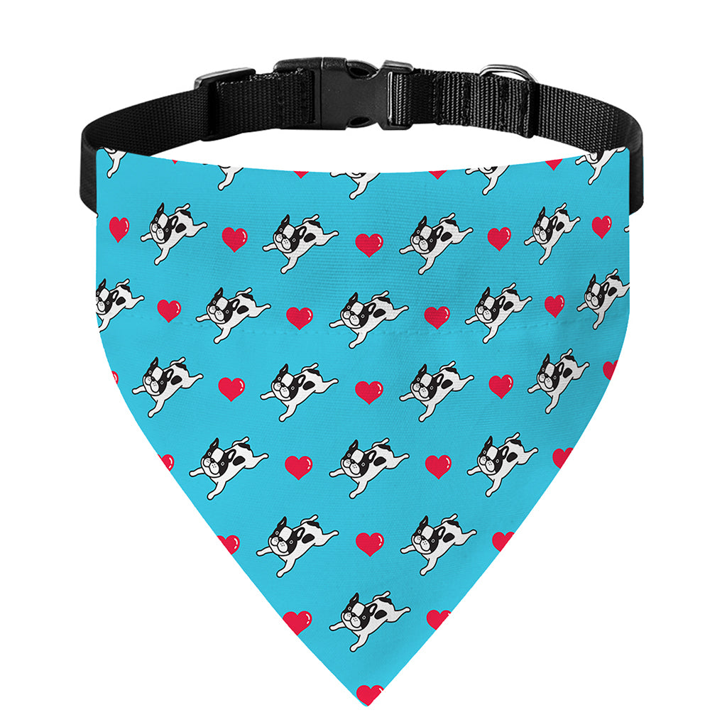 Love French Bulldog Pattern Print Over The Collar Dog Bandana