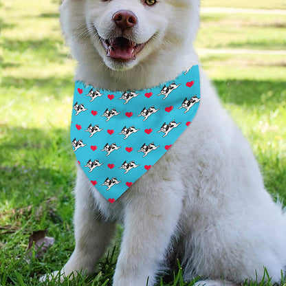Love French Bulldog Pattern Print Over The Collar Dog Bandana