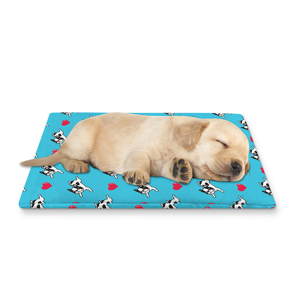 Love French Bulldog Pattern Print Pet Cooling Mat Cover