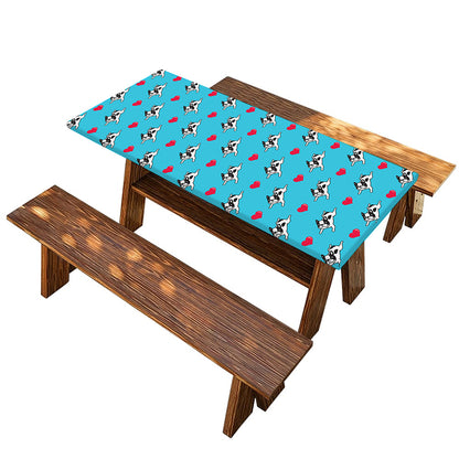 Love French Bulldog Pattern Print Picnic Table Cover