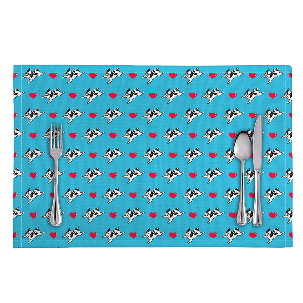Love French Bulldog Pattern Print Placemat