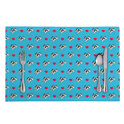 Love French Bulldog Pattern Print Placemat